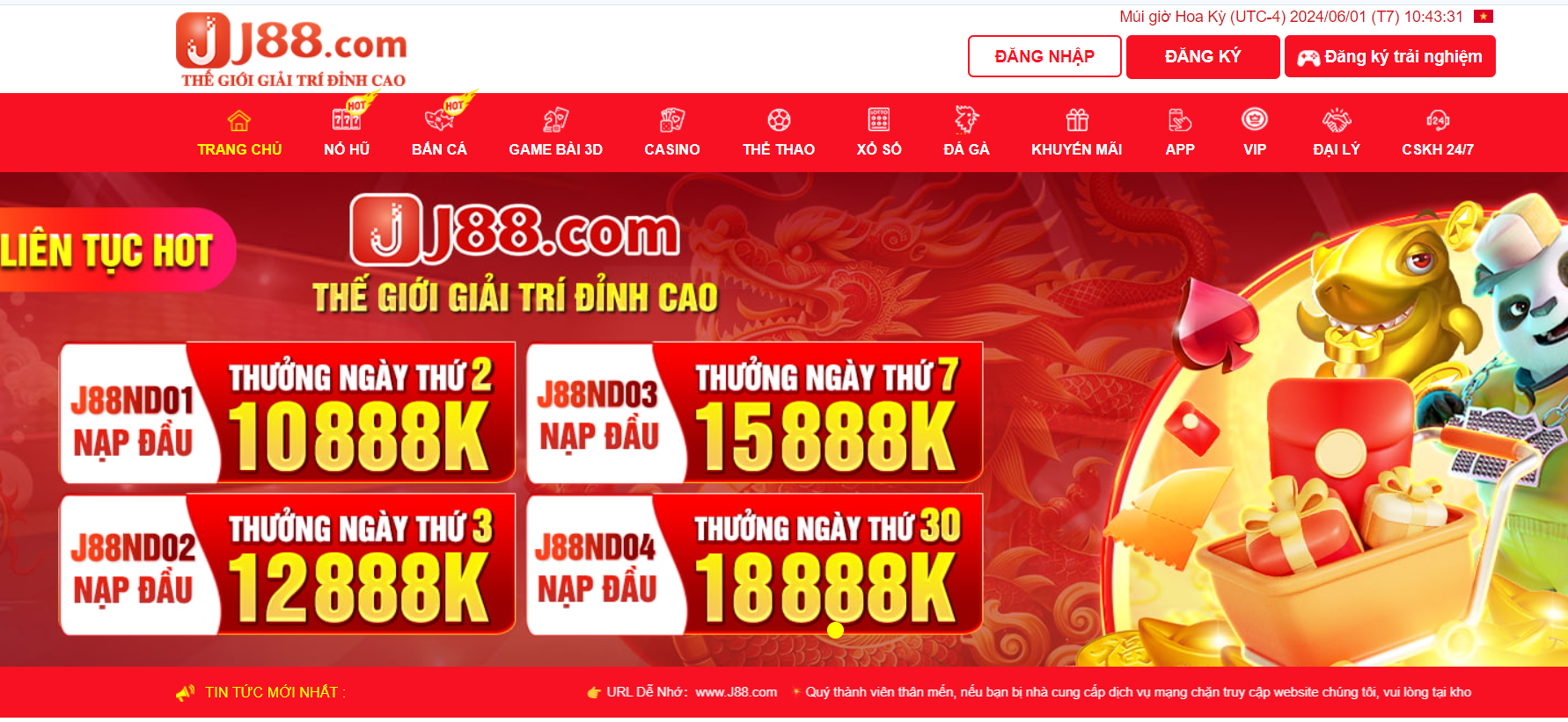 Link chính thức để truy cập trang chủ J88 casino